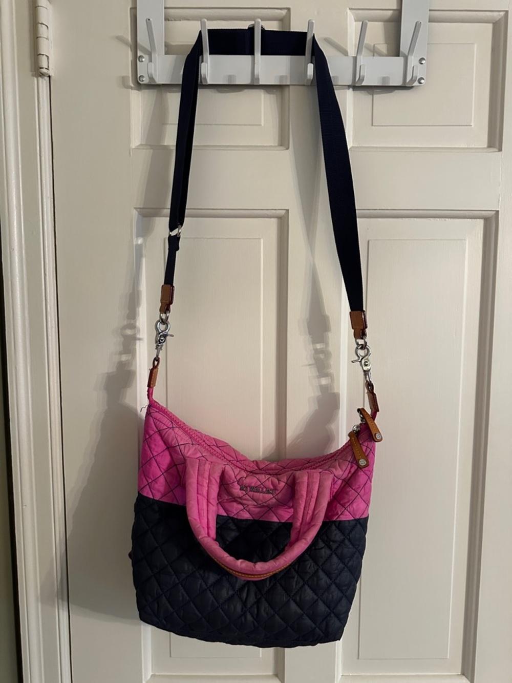 MZ Wallace Pink and Black Quilted Tote